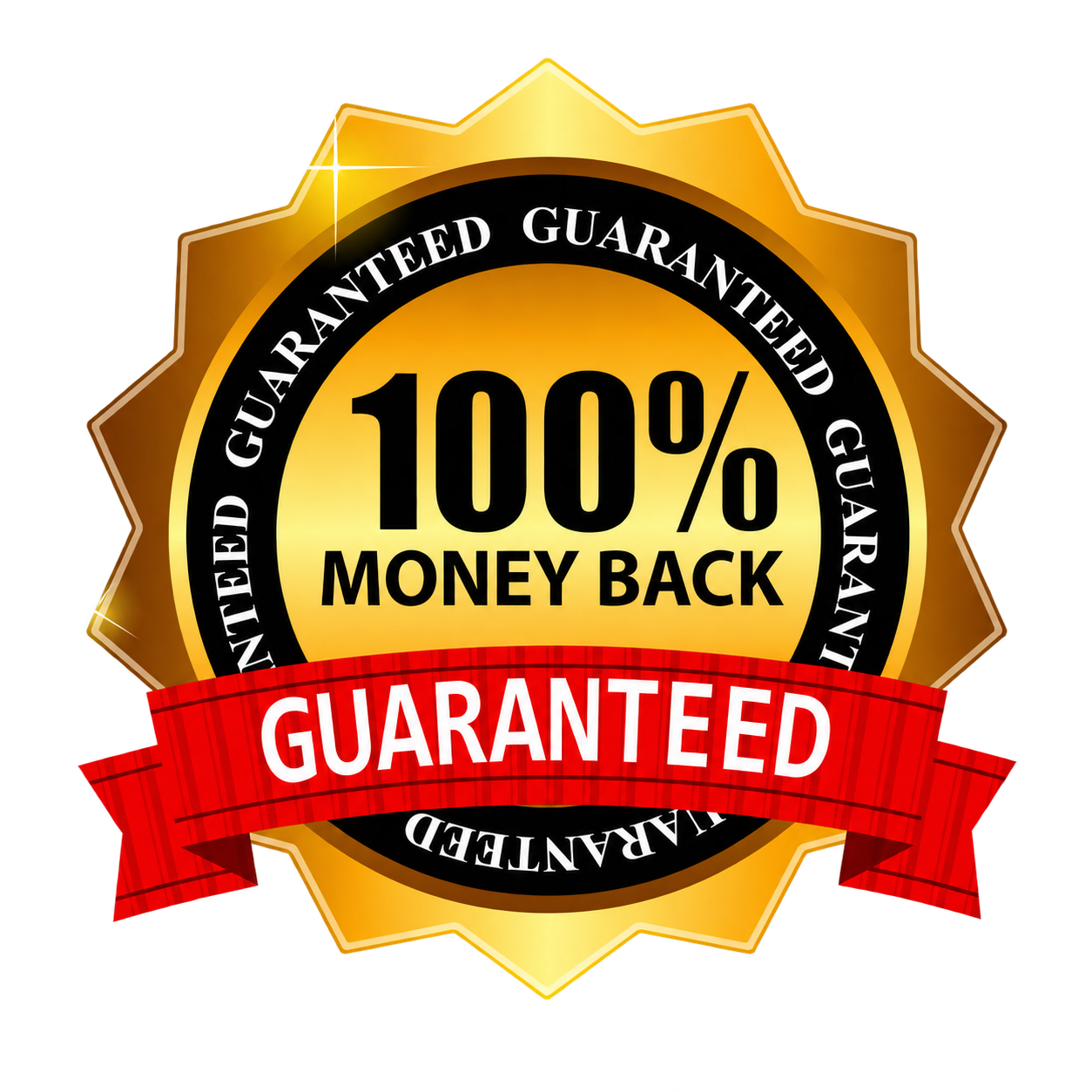 100% money-back guarantee badge